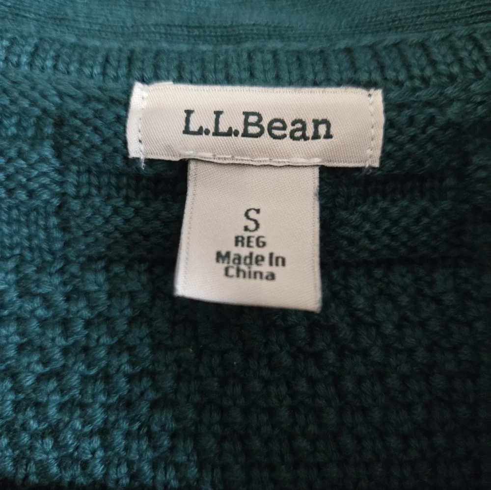 L.L. Bean Stitchworks Teal Cable Knit Sweater - Picture 3 of 4